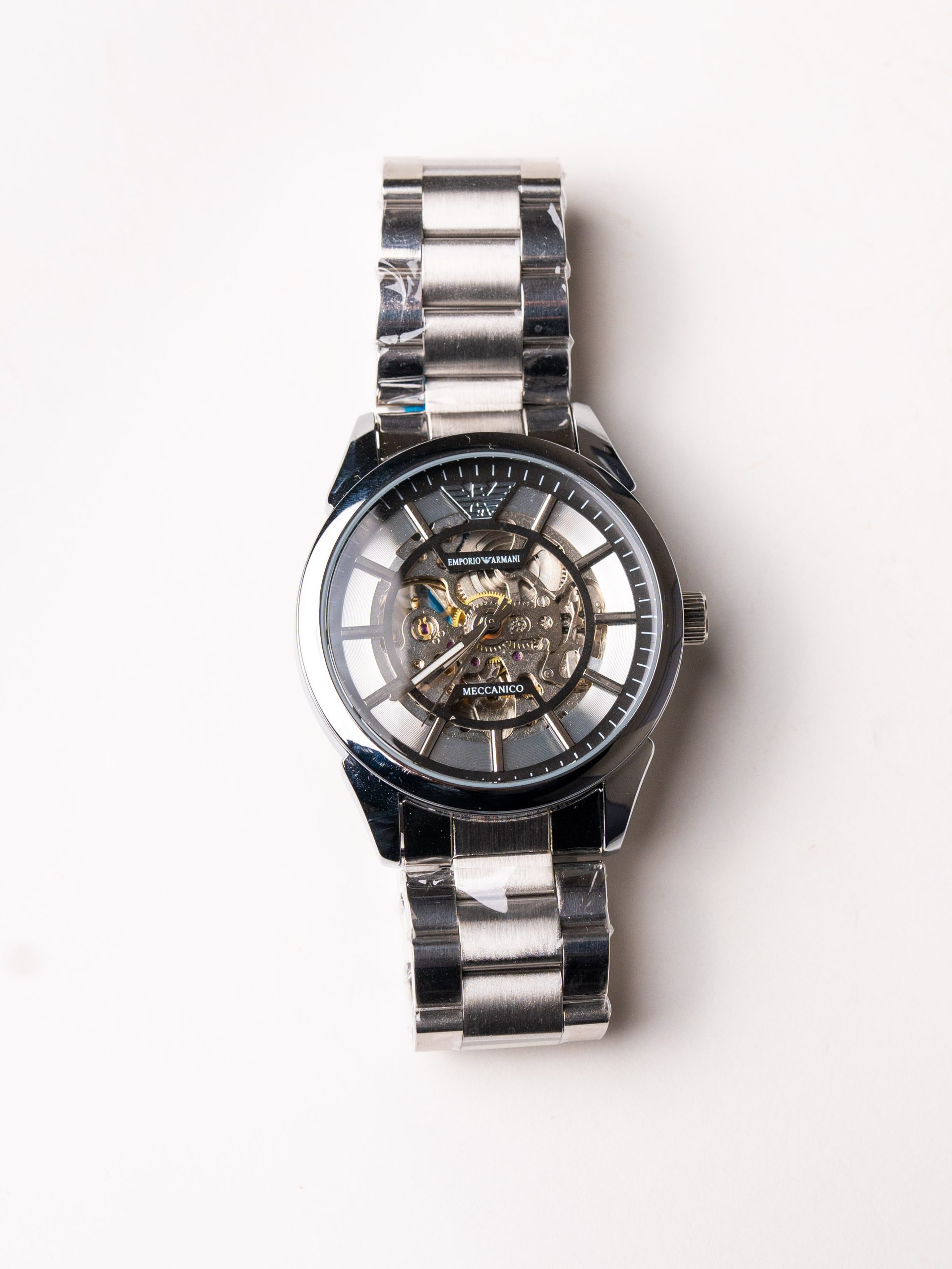 Modern Emporio Armani Automatic Skeleton Dial Watch - Image 5